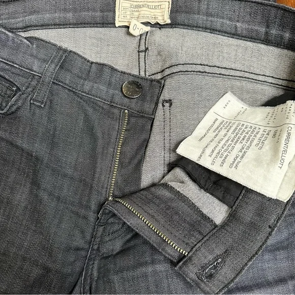 Current Elliot The Stiletto Gray Wash Raw Hem Jeans - Picture 8 of 16
